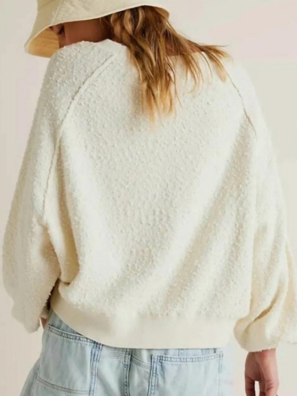 Free People ✨ Found My Friend Cream Bouclé Sweater
